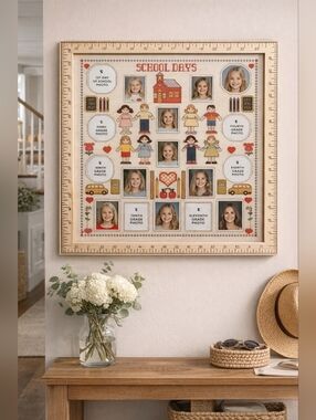 Vintage 1987 Homestead Designs School Days K-12 Photo Frame 11x14 NIP Keepsake